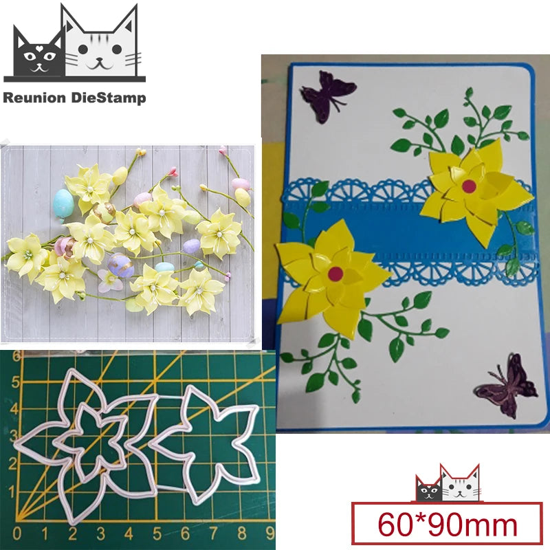 2022 New Arrival Two Leaves Combination Metal Cutting Die Decorative Scrapbooking Album Knife DIY Handmade Card Punch Embossing