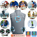 Hooded Cooling Vest Summer USB Charging 5V 12V Cooling Fan Air Conditioner Clothes Sleeveless Breathable Outdoor Sports Travel W