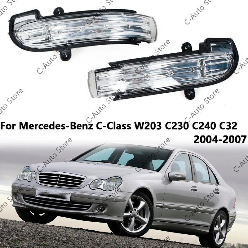 For Mercedes-Benz C-Class W203 C230 C240 C32 2004 2005 2006 2007 4Door Car LED Mirror Turn Signal Light 2038201521 2038201621