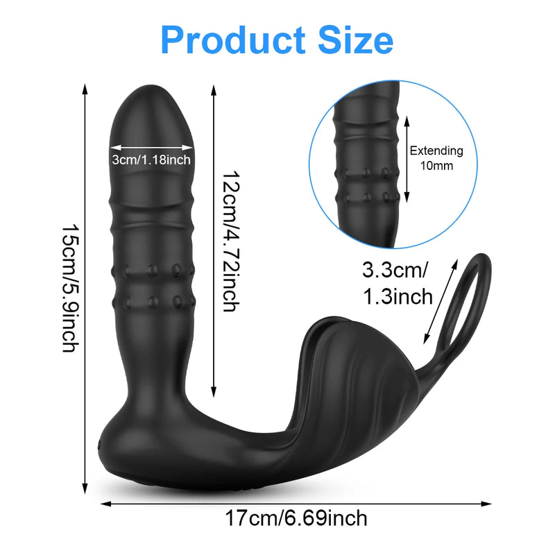 Bluetooth APP Vibrator for Men Thrusting Prostate Massager Gay Anal Vibrator Prostate Stimulator Sex Toy for Couples