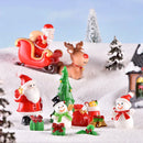 Christmas Figurines Miniatures Santa Claus Snowman Elk Ornaments for Home Merry Christmas Decoration Party Resin Craft New Year