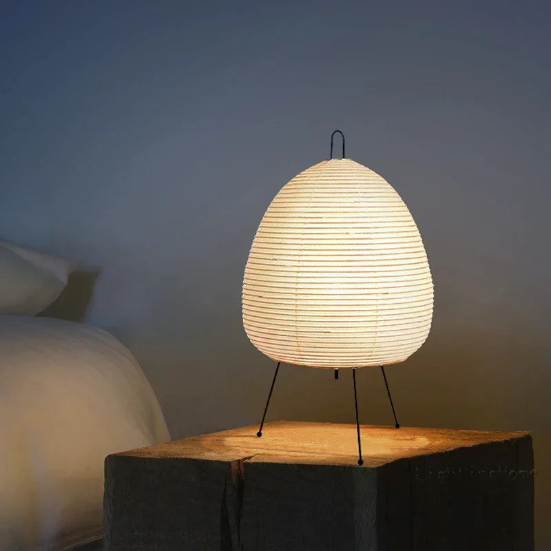 Japanese Design Akari Wabi-sabi Yong Table Lamp Printed Rice Paper Lamp Bedroom Desktop Decoration Table Lamp DropShipping