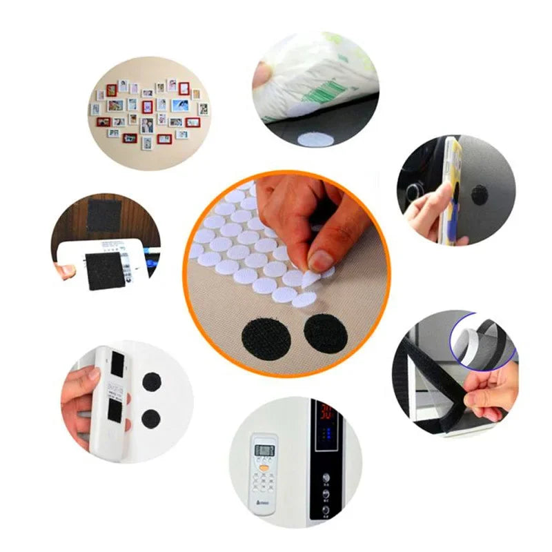 10/15/20mm Transparent Dot Sticker Self Adhesive Hook and Loop Fastener Tape Baby Glue Tape Round Coins Belcro Adhesivo