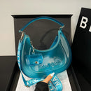 Fashion Half Moon Shoulder Bag For Women 2025 Summer Waterproof PVC Transparent Crossbody Bag 8 Colors Jelly Mobile Phone Purse