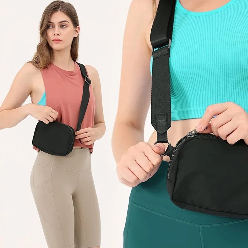 Women Waist Bag Outdoor Sports Gym Crossbody Shoulder Bag Casual Travel Belt Bag Pocket Money Pouch Zipper Fanny Pack Chest Bags