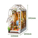 Robotime Rolife Gardenhouse Book Nook DIY Dollhouse Bookend Model Kit with LED Light Wooden Puzzle for Bookshelf Decor - TGB06
