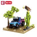 SEMBO Desert Off-Road Racing Scene Assemblage Building Blocks Kits MOC Technical Auto Sports Car Model Bricks Toys Holiday Gifts