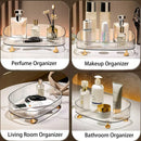 Large Capacity Bathroom Vanity Tray Perfume Organizer for Dresser Clear Desktop Storage Box for Lotion Bottle Cosmetics Skincare