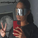Mask Rectangle Sunglasses Women Men 2024 Luxury Brand Designer Punk Sun Glasses Steampunk Y2k Sunglass Oversized Shield Goggles