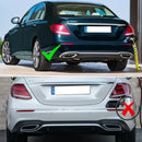 For Mercedes W213 E200 E300 2016-2020 AMG Carbon Style Rear Diffuser with Tailpipe