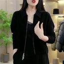 Spring Autumn Lady Knitting Cardigan Jacket Female Short Zipper Sweater Outerwear Women Solid Color Loose Fitting Knitwear Coat