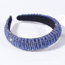 Full Crystal Luxury Hair Accessories Hairbands Sparkly Padded Rhinestones Headbands Headdress Black White Pink Women Headband