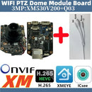 WIFI PTZ Audio 4/3MP IP Camera Module Board M12 Lens IRCut XM530AI+SC401AI Wireless For Speed Dome Icsee XMeye CMS onvif P2P