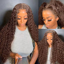 The Mocha Cascade | 36-Inch 220% Density Chocolate Brown HD Lace Front Wig