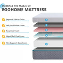 Queen Mattress 14 Inch, Charcoal Gel Memory Foam Mattress Bed in a Box,  Made in USA, Medium Firm, CertiPUR-US Certified, White