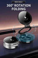 Car Magnetic&Vacuum Suction Cup Phone Holder Wireless Charger Foldable Stand For Magsafe iPhone 16 15 14 13 12 Pro Fast Charging