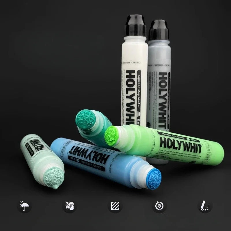 50ML Large Capacity Paint Pen Oily 12mm Round Head Art Graffiti Creation Signature Pen Waterproof Inerasable Fiber Marker Pen