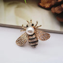 Art Deco Pin Jewelry Wholesale Vintage Cute Crystal Pearl Insect Queen Honeybee Bumble Honey Bee Brooch for Women Backpack Cloth