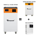 Tewaycell All in One 48V 300Ah 15KWh Powerwall 51.2V LiFePO4 Battery Built-in 5KW Inverter ESS Solar Energy System EU No Tax