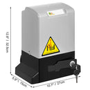 SucceBuy Automatischer Schiebetorantrieb 1300LBS Elektrischer Garagentoröffner 2 Schlüssel mit Zahnstangenantrieb für Hotel Fabrik Schule