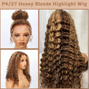 200% Highlight Ombre 360 Full Lace Front Wig 32 Inch Curly 13x6 Hd Lace Frontal Honey Blonde Colored Real Human Hair Wigs 30Inch