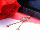 Pure Russian 585 Rose Gold Necklace XINGX Tassel Purple Gold Necklace Colored Gold Tassel Necklace for Women