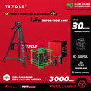 YEVOLT Laser Level Green Beam 4-Plane 16-Line Self-leveling 360 3D Ground-Hugging Horizontal & Vertical Tile Measuring Tools