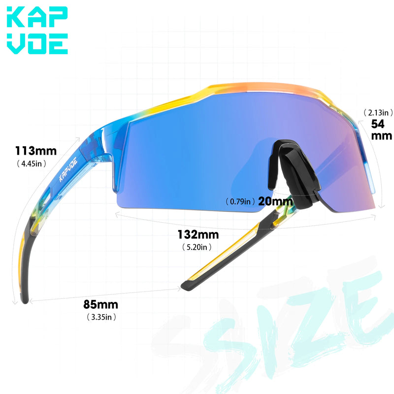 Kapvoe Kids Cycling Sunglasses MTB Fishing Sport Bicycle Glasses UV400 Child Camping Goggles Boys Girls Outdoor Bike Eyewear