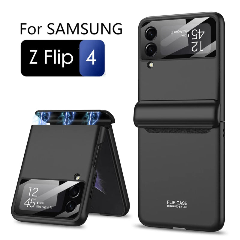 Case for Samsung Galaxy Z Flip 3 4 5G Magnetic Hinge Full Protection Cover Camera Glass Back Case Z Flip3 Flip4 Protective Cover