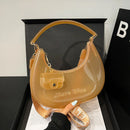 Fashion Half Moon Shoulder Bag For Women 2025 Summer Waterproof PVC Transparent Crossbody Bag 8 Colors Jelly Mobile Phone Purse