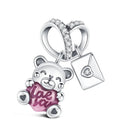 Hot Original Pendant S925 Sterling Silver Rabbit Charm Fit 3mm Bracelet Diy For Women Classic Easter egg beads Daily Gift Fine