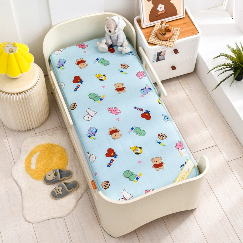 Crib Mattress Toddler Bed Mattress Pad Double Sides Cotton Mesh Baby Bedding Set  Boys Girls Infant Bed Set 120x60cm