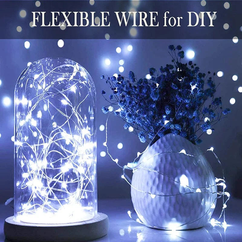 20 Pack String Fairy Lights 20Led 2M Silver Copper Wire Battery Powered Decorations Lights For Wedding Party Christmas Decor