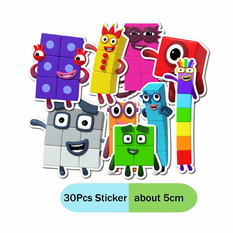 Disney number building blocks cartoon animation table decoration father's day graduacion party stickers decoration anniversaire