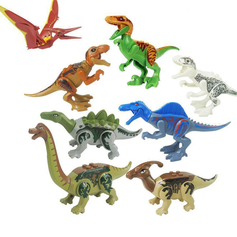 Jurassic Dinosaur Park Dinos World Building Blocks Animals Tyrannosaurus Rex Indominus I-Rex Blue Figures Triceratops Toys