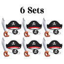 6-48Sets Pirate Party Supplies Halloween Pirate Costumes Child Birthday Party Favors Pirate Accessories Pirate Hat Sword