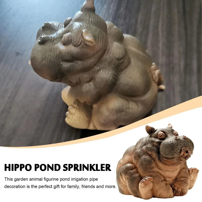 New Hippo Decor Pond Spitter Statue Hippo Garden Supplies Outdoor Animal Sprinkler Yard Patio Home Decoration House Sculptures