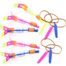 100-10PCS Amazing Light Toy Arrow Rocket Helicopter Flying Toy LED Light  Luminous Slingshot Toys Rubber Band Catapult Fun Party