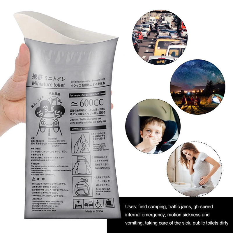 40-1pc Outdoor Emergency Urine Bags 600ml/700ml Disposable Urine Bags Mini Toilet Portable Urinal Bag for Travel Women Vomit Bag