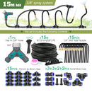 Black 20cm Bendable Brass Nozzle DIY Mist Spray Kit for Garden Courtyard Plants Automatic Atomizing Cooling System 3/8" Hose