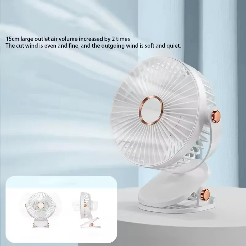 Xiaomi 8000mAh Clip Electric Fan 5 Speed Quiet Rechargeable Desktop Portable Air Circulator Wireless Fan With LED Light Camping