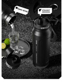 1L Insulated Cold Water Bottle Thermos Stainless Steel Tumbler Qutdoor Sports Handle Vacuum Flasks Double Wall Cup