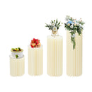 4PCS Foldable Wedding Cardboard Flower Columns,Cardboard Centerpiece Display,Cylinder Pedestal Stands For Wedding Birthday