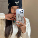 Aesthetics Stylish 3D Metal Bowknot Case For Iphone 15 14 13 12 11 Pro Max MiNi X XS XR 7 8 Plus SE Clear Soft Cover Epoxy Shell