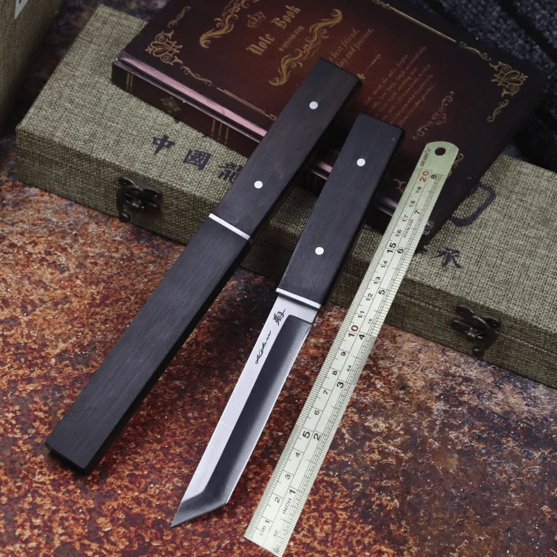 Thickened mirror sharp samurai sword high quality outdoor hunting straight tactical knife collection gift knife