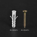 12x60mm/5x25mm Plastic Expansion Tube for Drywall with Hex Screws Gray/Color Zinc Screws White