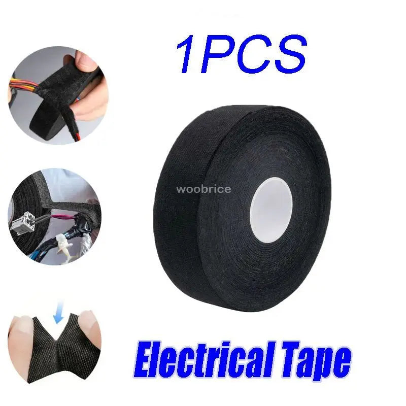 1-4PCS Electric Insulation Sound Absorbing Tape Cloth Tape Cable Car Harness Wiring Multiple Width Options Heat Resistant Tape