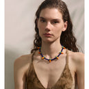 Yhpup Waterproof Fashion Blue Ceramic Beads Chain Cute Carrot Drop Necklace New Arrivals Handmade Trendy Jewelry for Women