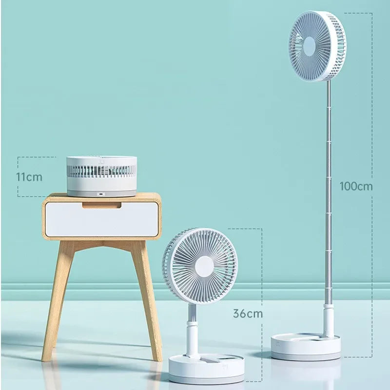 P10 Portable Folding Fan 10800mAh USB Remote Control Air Cooler Silent Rechargeable Wireless Floor Standing Fan For Outdoor Home