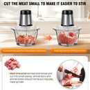 BRIEFNESS 2L Electric Meat Grinder & Vegetable Chopper, 300W Food Processor, 2 Speeds for Nuts/Onions, Kitchen Blender & Slicer